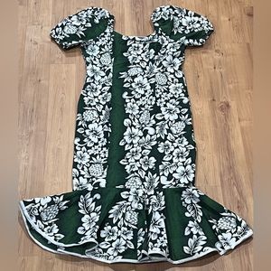 Winnie Fashion Vintage Hawaiian Muumuu Mumu Dress - Trumpet Shape XL like L